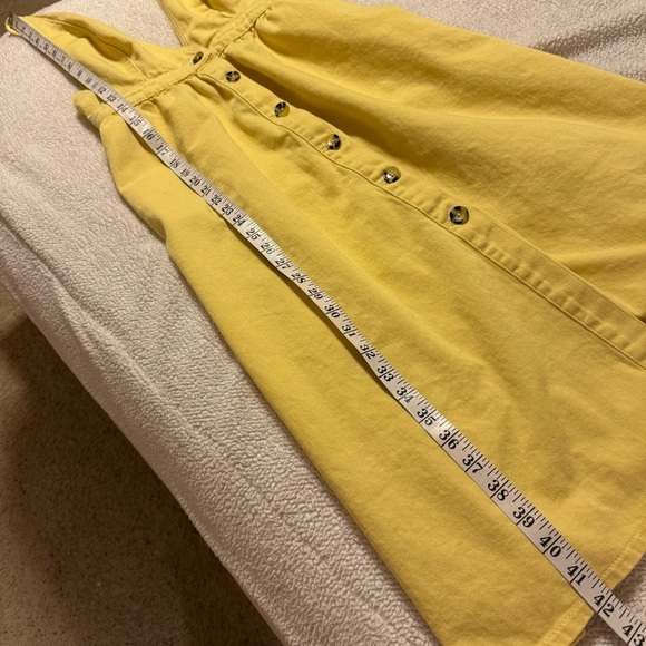 UO Danny Yellow Plunging Button Down Denim Midi Dress Sleeveless Urban Outfitter - Picture 8 of 12